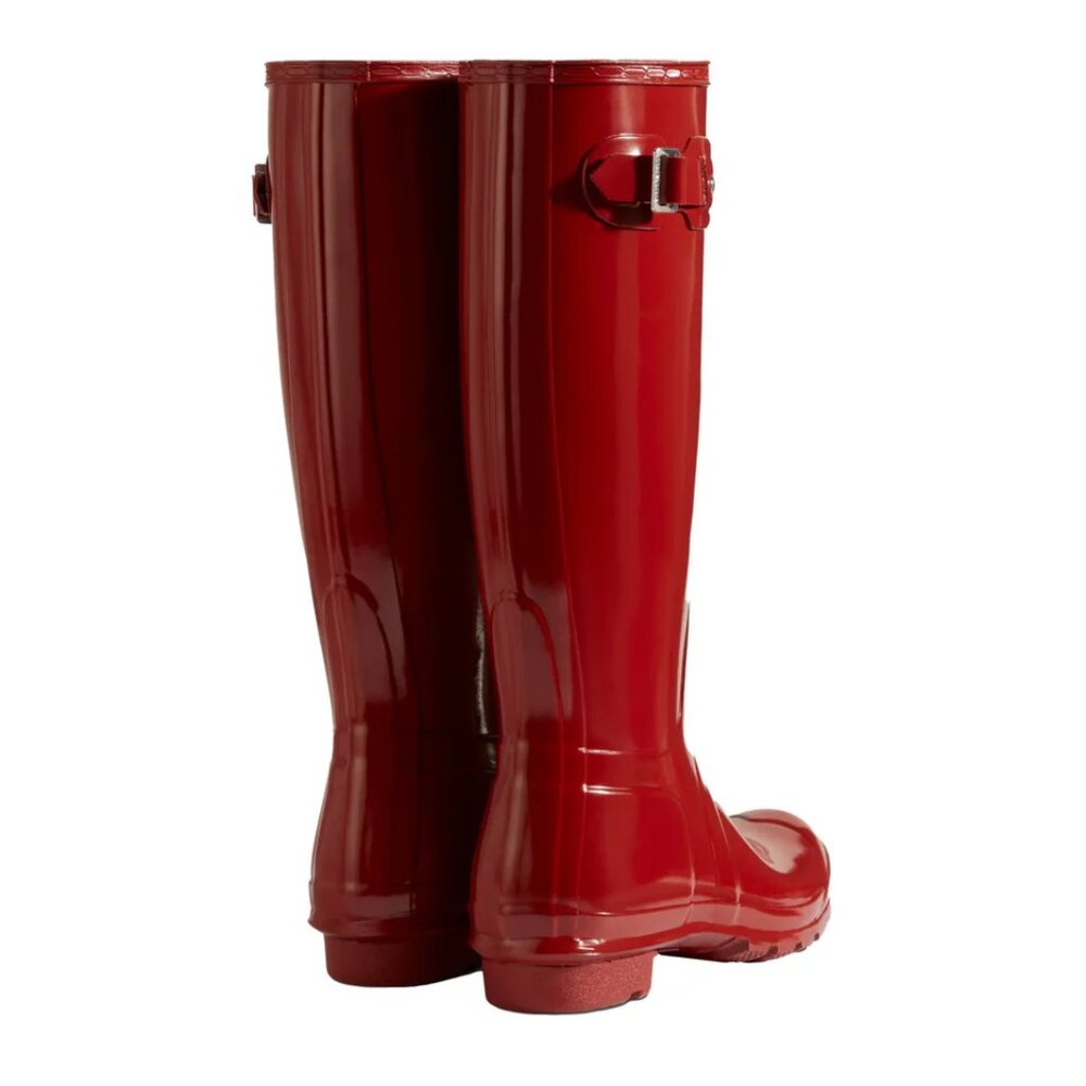 Hunter Women's Original Tall Gloss Rain Boots in Military Red - Picture 8 of 10